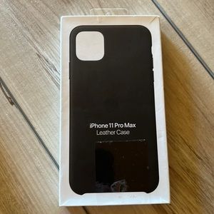 iPhone 11 Pro Max Leather Case Black-Natural Leather-Apple